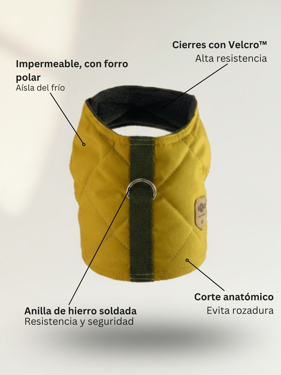 arnes para perros en color mostaza