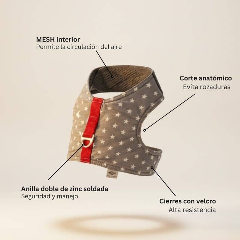 Arnés de verano Stars Grey