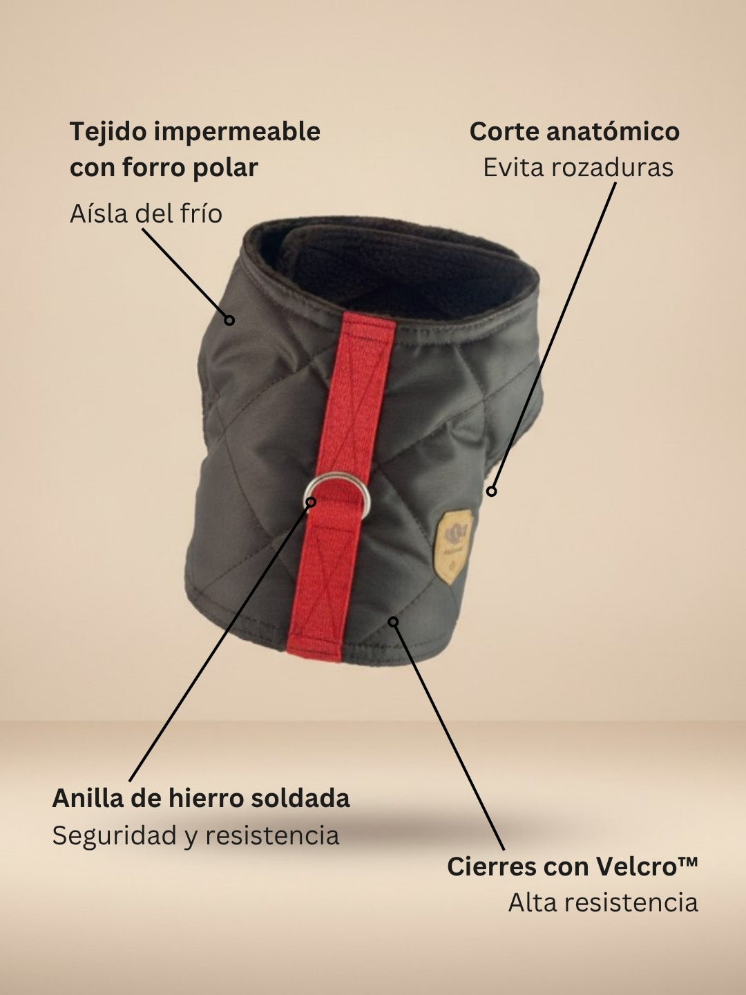 Arnes para perros chocolate