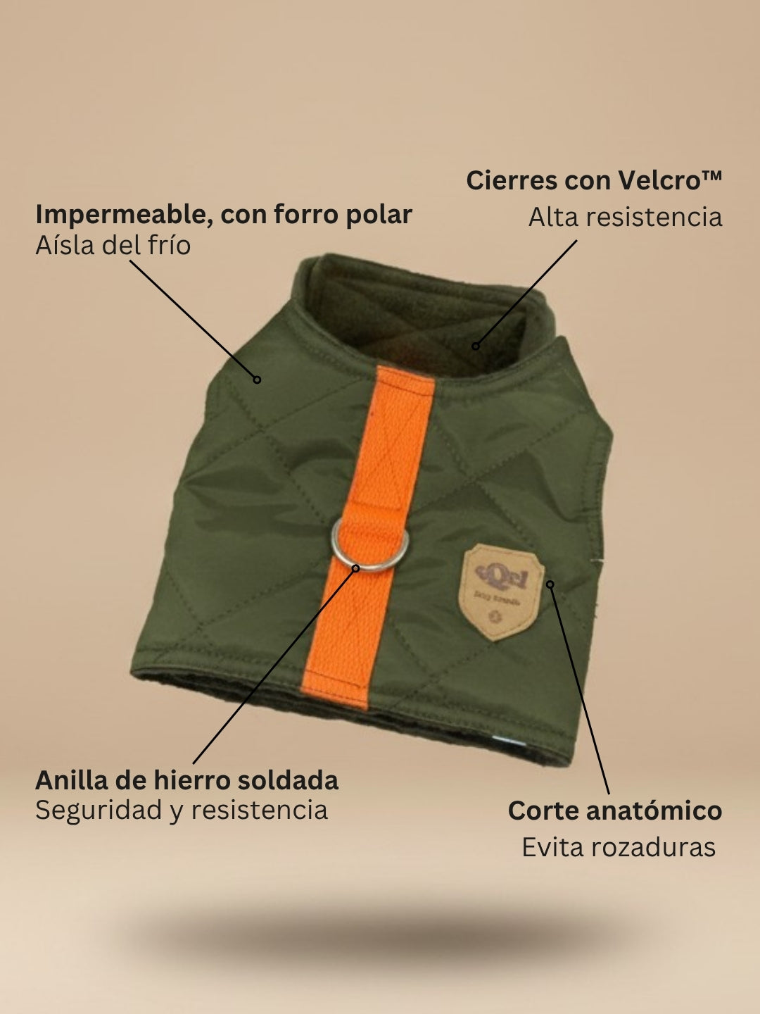 arnes para perros en colore verde